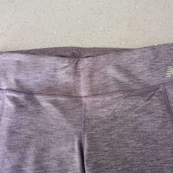 (3/$12) - New Balance Women Leggings. Size Medium. Black and Purple. 3/4 length. - Picture 4 of 4